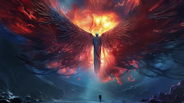 Galaxy Version of demon angel world ,ai generative