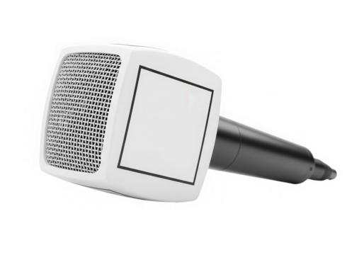 Modern microphone white and grey color isolated on transparent background