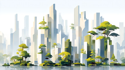 Urban Forest Rising: A Green Vision of Skyscrapers Coexisting with Nature