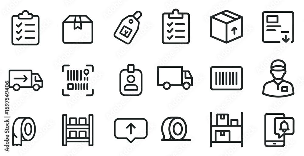 Poster set of icons for web design