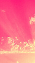 Bitmap Vibrant Pink Sunset Sky Vertical Background. A vibrant background with a rich pink sky at sunset. A striking visual for poster design, social media, and story design.