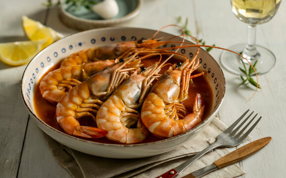 national dishes of greece - Garides - shrimp or lobster in tomato sauce