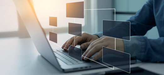 Scheme hierarchy management of corporate. Digital technology of business process and workflow...