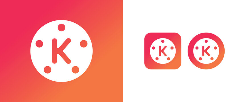 KineMaster App Logo Set. Gradient Style Mobile Video Editor Icon Collection for Branding and UI Design