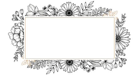 Exquisite floral border design for elegant occasion invitations and stationery