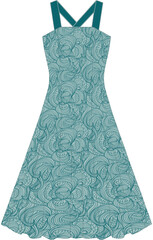 teal or light blue green summer dress