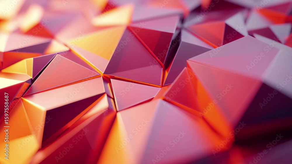 Aufkleber exploring the intricate beauty of a polygonal surface with vibrant colors and detailed geometry, pol