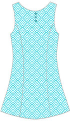 light blue green geometric pattern sleeveless A-line