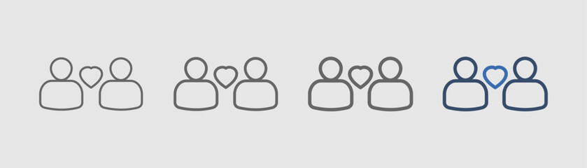 relationship icon set outline