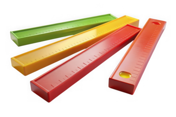 Colorful rectangular objects isolated on transparent background