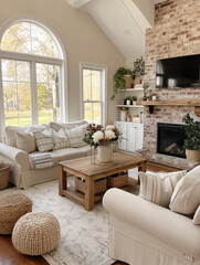 Rustic Farmhouse living room interior 