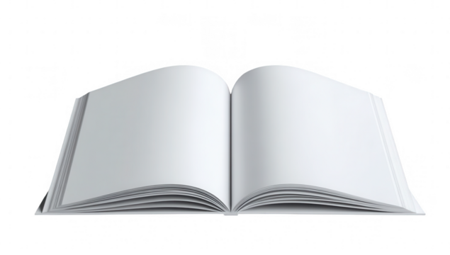 Open book, blank pages, light gray (2)