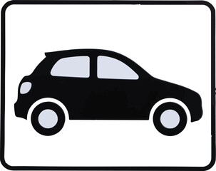 Black automobile side view with white accents vehicle  Vector illustration line art EPS download