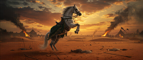 horse in the sunset