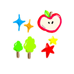 vector illustration of a set of apple icons