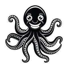 Obraz premium Here's a cute cartoon octopus vector illustration perfect for a fun marine animal coloring page