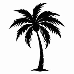 Obraz premium Minimal Palm Tree Black Vector 