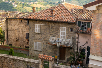 Scenic View of San Marino – Historic Architecture and Mountain Landscape. One of the smallest...