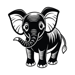 Fototapeta premium Cartoon illustration of an isolated elephant on a white background