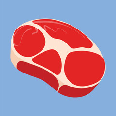 Raw Meat Illustration Vector. Raw steak beef vector Icon. beef illustration icon