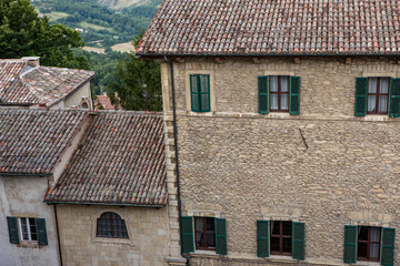 Scenic View of San Marino – Historic Architecture and Mountain Landscape. One of the smallest countries in the world, located in the heart of Italy.