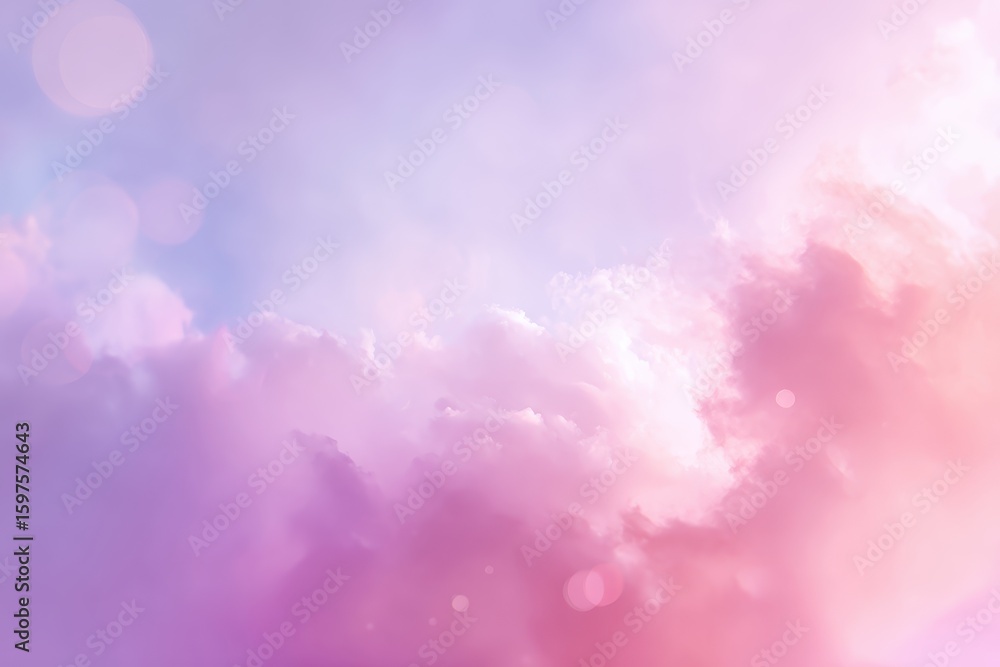 Poster ethereal pink cloudscape background for website header or presentation template