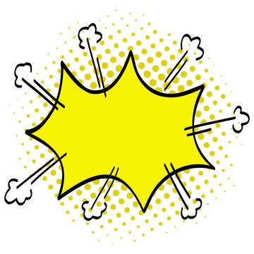 Comic Speech Yellow Bubble Pop Art Hand Drawn Drawing Emotion Design