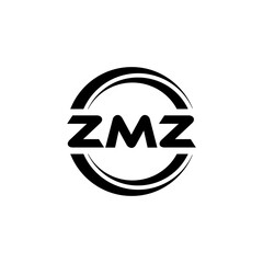 ZMZ letter logo design with white background in illustrator, vector logo modern alphabet font overlap style. calligraphy designs for logo, Poster, Invitation, etc.