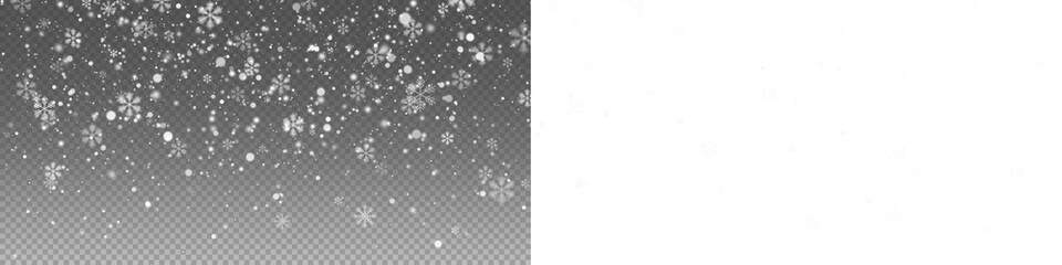 Fototapeta premium Snow snowfall snowflakes winter overlay transparent falling background PNG