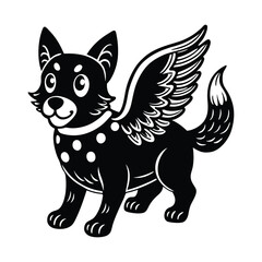 Fototapeta premium Here's a whimsical vector illustration of playful cartoon dog and fox characters