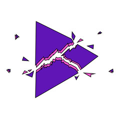 An illustration of broken play button.