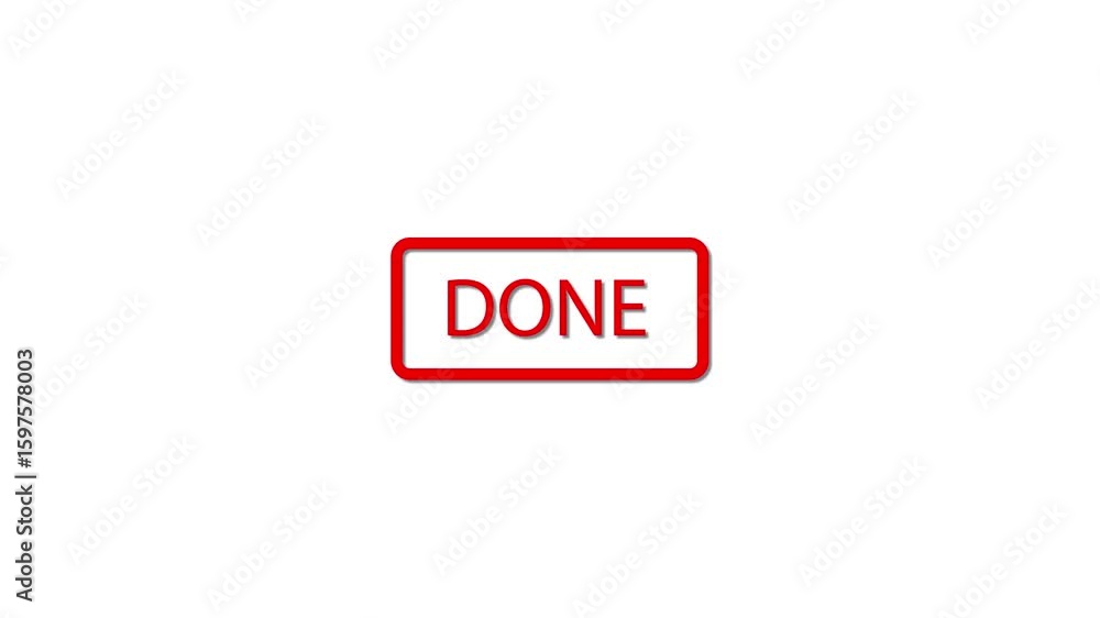 Poster red done button animation minimalist ui ux design element digital technology success alert notificat