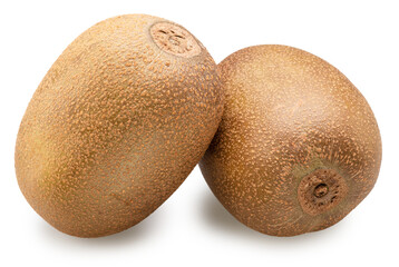 Golden kiwi fruits isolated on white background. File contains clipping path.