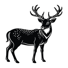 Graceful deer silhouette vector illustration for design projects