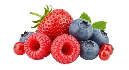 Isolated Fresh Berry Mix