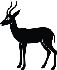 Antelope Silhouette Vector Art Illustration