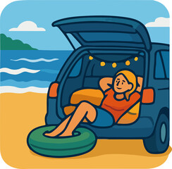 와 여름이다 - 해변1 summer beach cartoon1