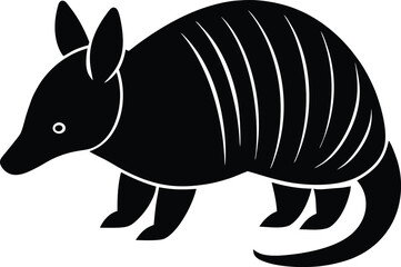 Armadillo Silhouette Vector Art Illustration