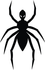 Black Widow Silhouette Vector Art Illustration