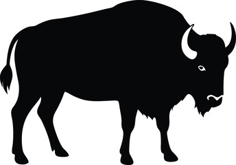 Bison Silhouette Vector Art Illustration