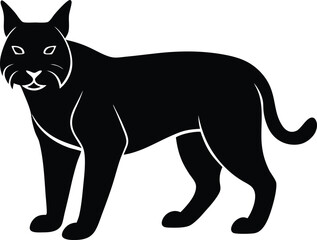 Bobcat Silhouette Vector Art Illustration