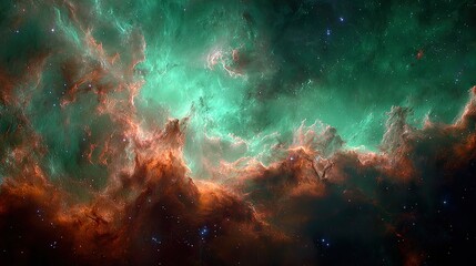 Obraz premium Colorful Deep Space Nebula With Stars