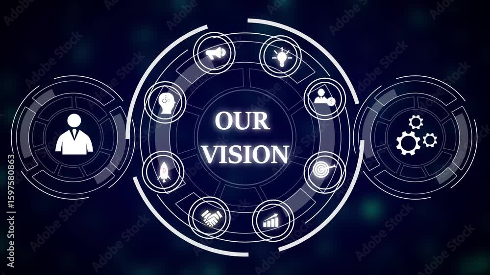 Aufkleber abstract business technology network h u d interface circular design elements corporate success. bus