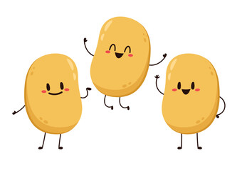 Potato character design. Potato vector. Potato cartoon on white background.