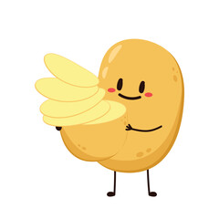 Potato character design. Potato vector. Potato cartoon on white background.