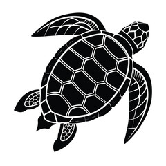 Obraz premium A vibrant vector illustration of a sea turtle