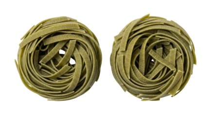 Isolated Green Spinach Pasta Nests