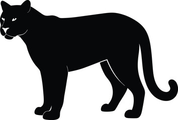 Cougar Silhouette Vector Art Illustration