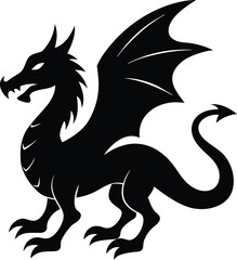 Dragon Silhouette Vector Art Illustration