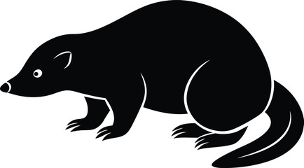 Obraz premium European mole animal silhouette vector art illustration